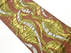 紙布抽象曲線模様織出し袋帯